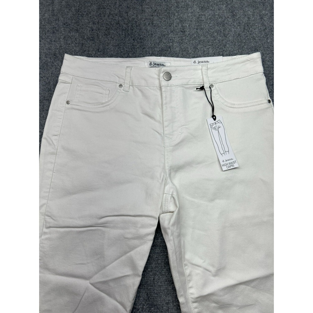 D Jeans Capri Pants Womens 14 White High Waist Modern Fit High Waist Solid New - Picture 4 of 13